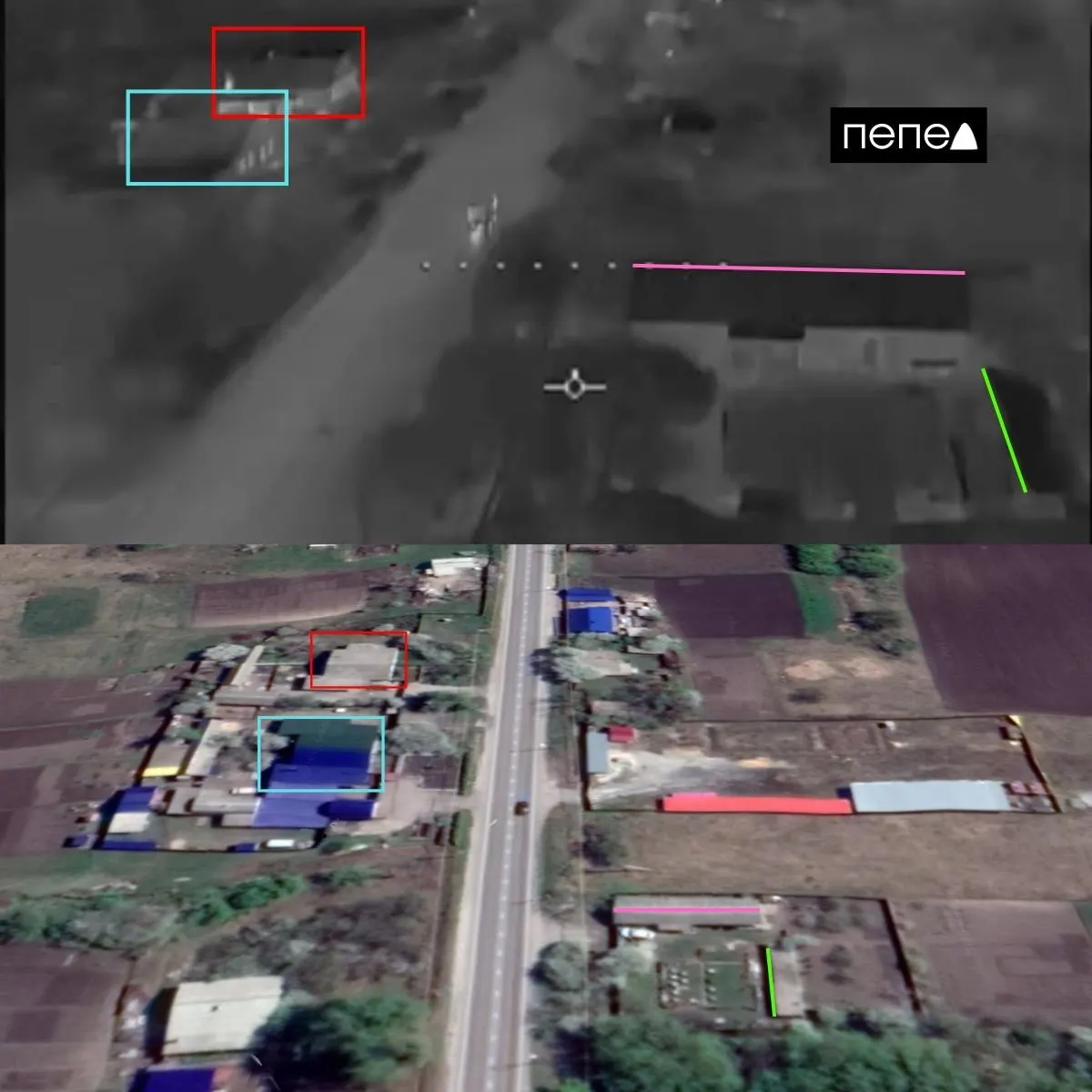 На опубликованных кадрах видно, как беспилотник преследует автомобиль и врезается в заднюю часть. Точные цели и условия инцидента устанавливаются.