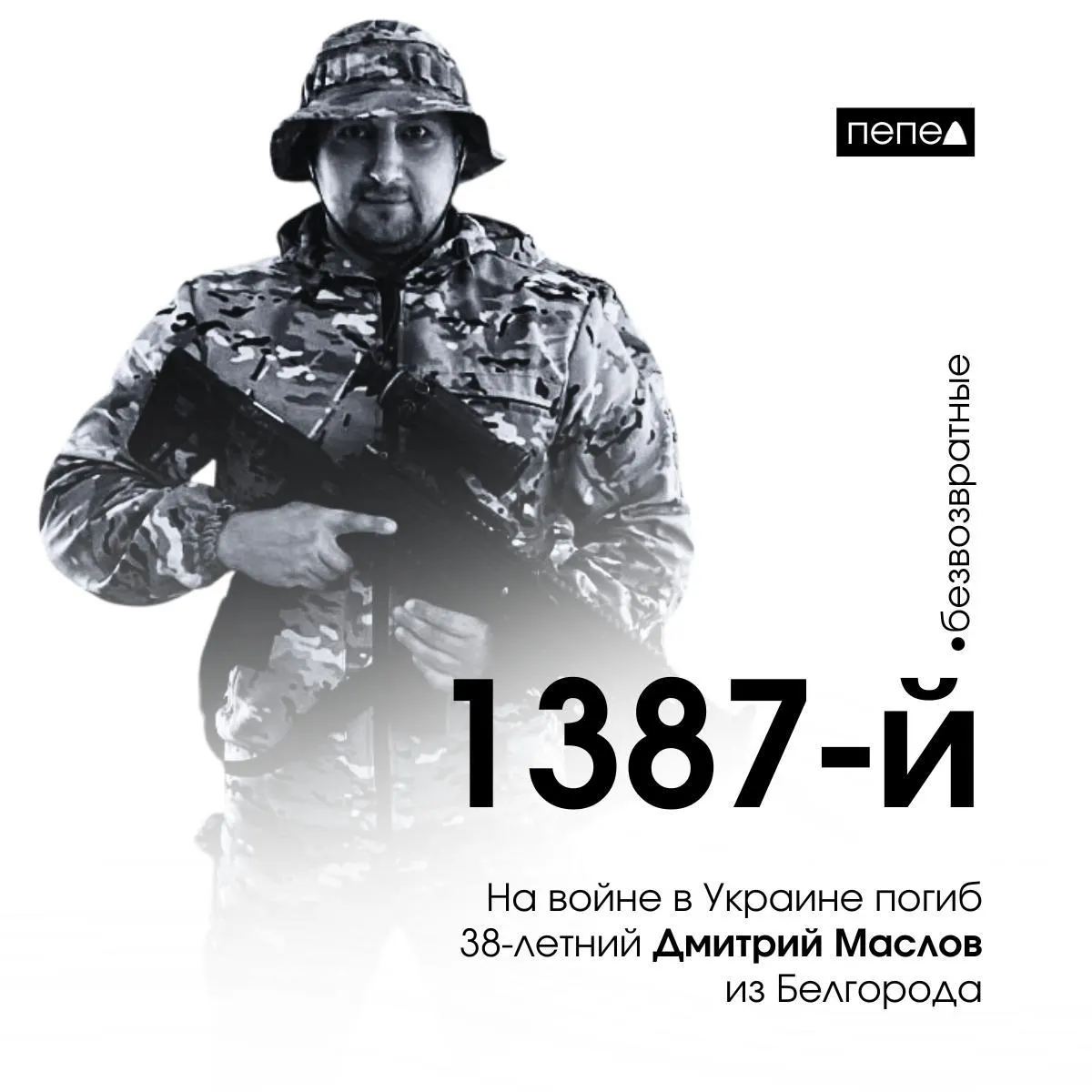 Мужчина погиб 28 ноября 2023 года и стал 1 387‑м погибшим военнослужащим из Белгородской области; по текущим подсчётам, всего в регионе зарегистрировано 2 846 погибших в Украине и на приграничных территориях.