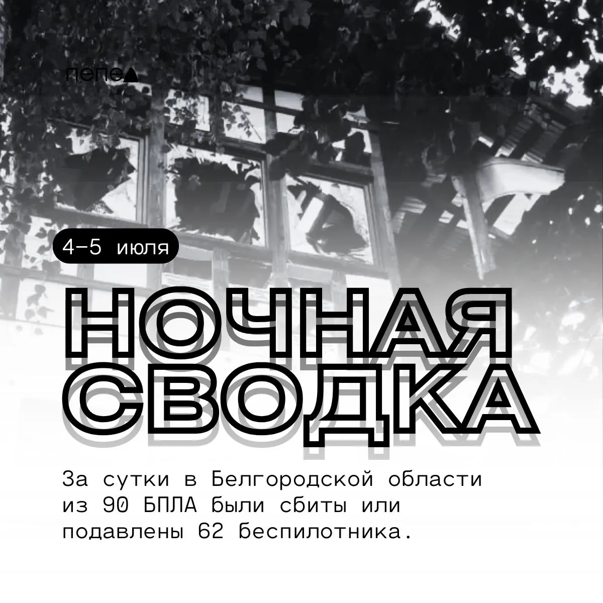 За сутки в Белгородской области из 90 беспилотников 62 были подавлены или сбиты. Подробная сводка по округам и сообщения о повреждениях и пожарах.