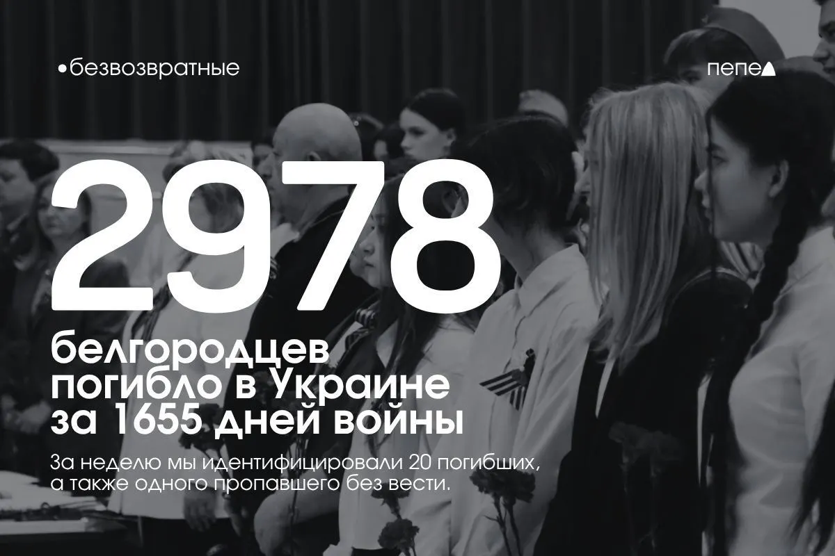 Обновлённый список погибших белгородцев за прошедшую неделю и данные по без вести пропавшим.