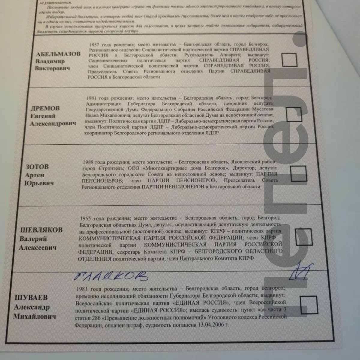 Жители Белгородской области выражают протест на выборах, отмечая в бюллетенях имя бывшего губернатора. Информация о ходе голосования доступна через бота, а гражданам даются советы по подписке на проект и использованию VPN.