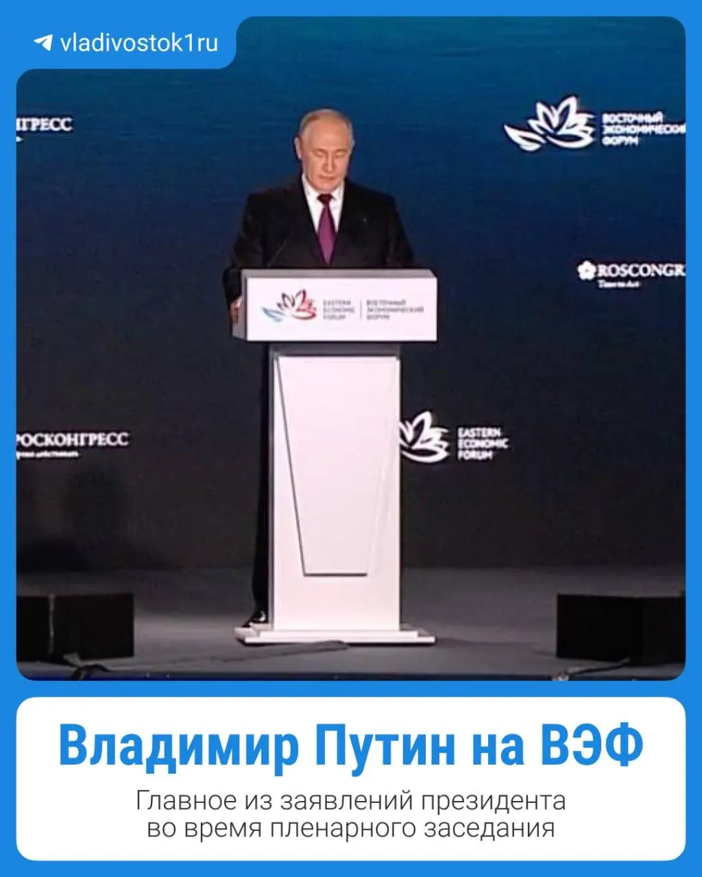 Ключевые тезисы выступления президента представлены в кратком обзоре событий форума во Владивостоке.